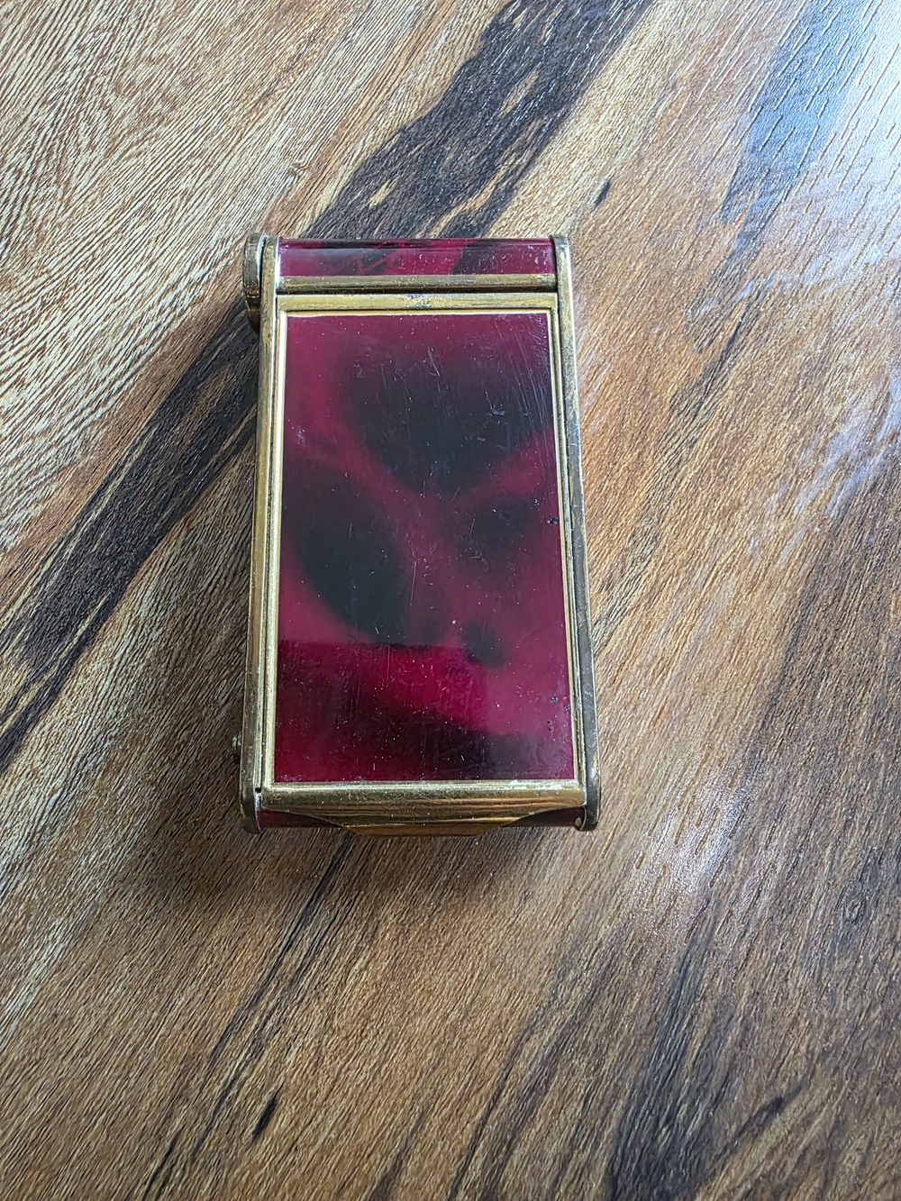 Vintage Red Enamel U.S. Zone Compact Case View 2